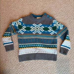 Hanna Andersson cozy up sweater grey snowflake size 3 3T toddler boy girl